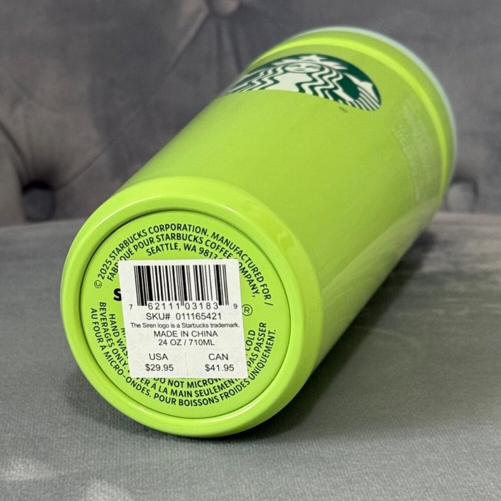 Starbucks Green Stainless Steel Tumbler Twist-To-Seal Leakproof Straw Lid NWT - Picture 6 of 6